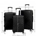 3-Piece ABS Hard Shell Luggage Set, 20"/24"/28" Suitcases with Spinner Wheels, Anti-Scratch & Built-In Lock - 8002